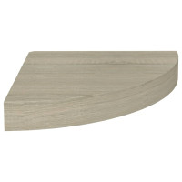 Produktbild för Svävande hörnhylla ek 25x25x3,8 cm MDF