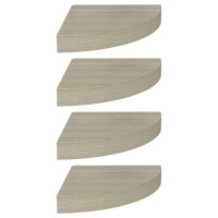 Produktbild för Svävande hörnhyllor 4 st ek 25x25x3,8 cm MDF