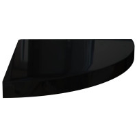 Produktbild för Svävande hörnhyllor 4 st svart högglans 35x35x3,8 cm MDF