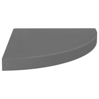 Produktbild för Svävande hörnhyllor 2 st grå högglans 35x35x3,8 cm MDF