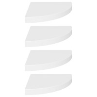 Produktbild för Svävande hörnhyllor 4 st vit 35x35x3,8 cm MDF