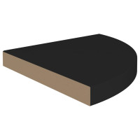 Produktbild för Svävande hörnhyllor 2 st svart 35x35x3,8 cm MDF