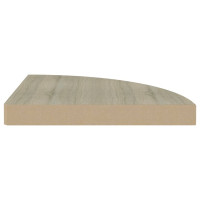 Produktbild för Svävande hörnhylla ek 35x35x3,8 cm MDF