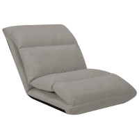 Produktbild för Golvstol vikbar ljusgrå mikrofiber