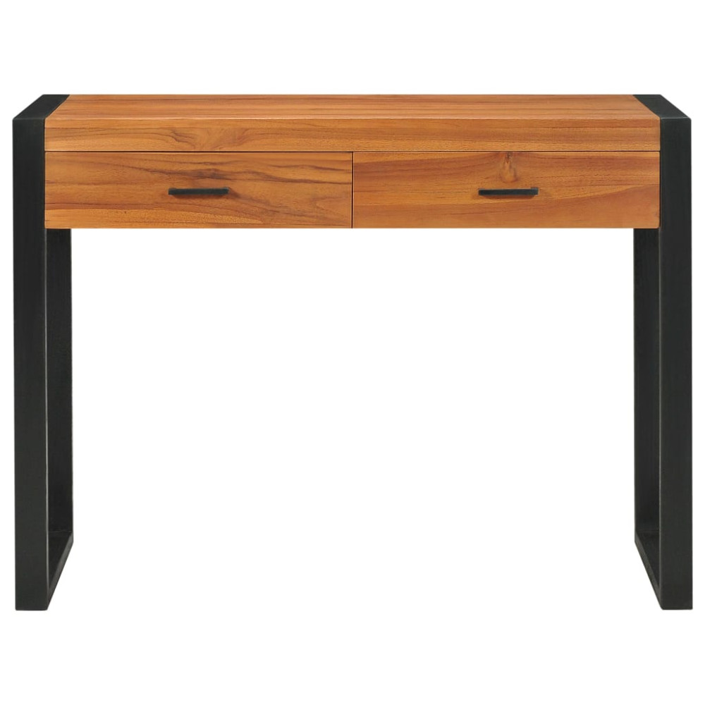 Produktbild för Skrivbord med 2 lådor 100x40x75 cm teak