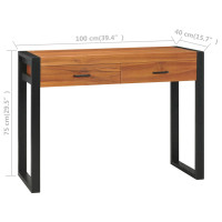 Produktbild för Skrivbord med 2 lådor 100x40x75 cm teak
