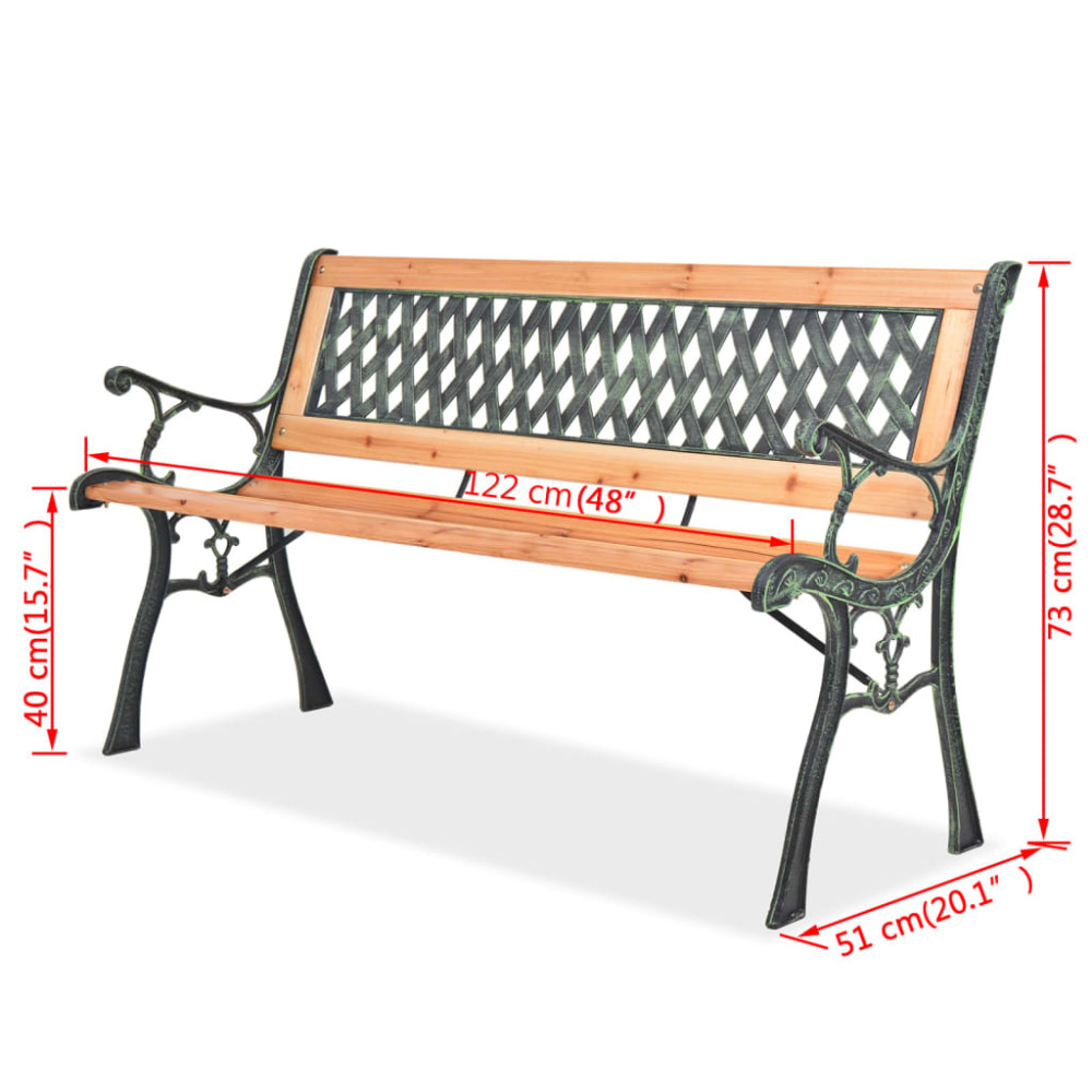 Produktbild för Trädgårdsbänk 122 cm trä