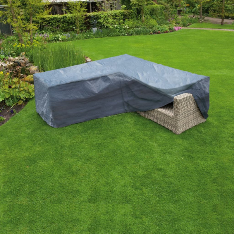 Produktbild för Nature Överdrag till trädgårdsmöbler L-form 250x90x90 cm