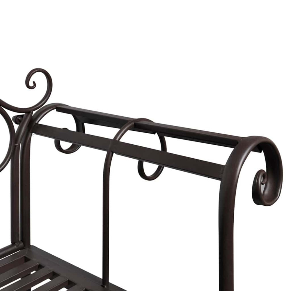 Produktbild för Trädgårdsbänk 132 cm stål antikbrun