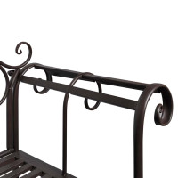 Produktbild för Trädgårdsbänk 132 cm stål antikbrun
