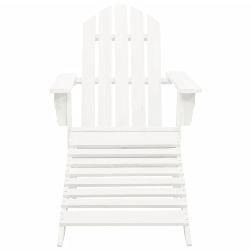 Produktbild för Trädgårdsstol med ottoman trä vit