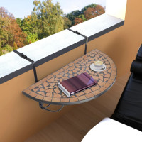 Miniatyr av produktbild för Hängande balkongbord terrakotta och mosaik