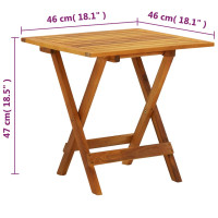 Produktbild för Cafébord 46x46x47 cm massivt akaciaträ
