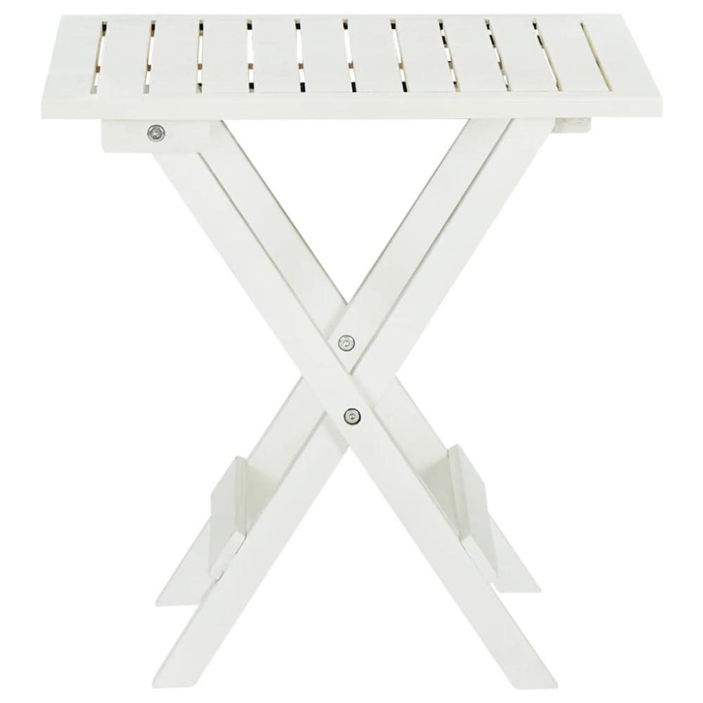 Produktbild för Cafébord vit 46x46x47 cm massivt akaciaträ