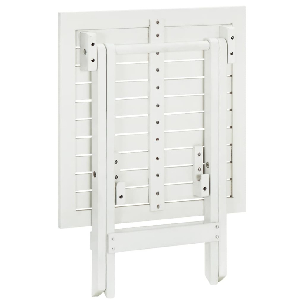 Produktbild för Cafébord vit 46x46x47 cm massivt akaciaträ