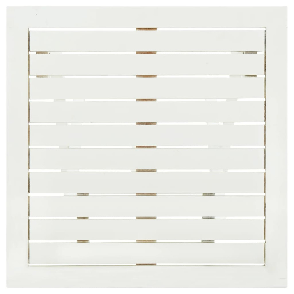 Produktbild för Cafébord vit 46x46x47 cm massivt akaciaträ