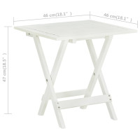 Produktbild för Cafébord vit 46x46x47 cm massivt akaciaträ