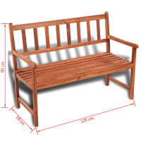 Produktbild för Trädgårdsbänk 120 cm massivt akaciaträ