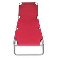 Miniatyr av produktbild för Hopfällbar solsäng pulverlackerat stål röd
