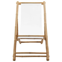 Produktbild för Solstol bambu och kanvas