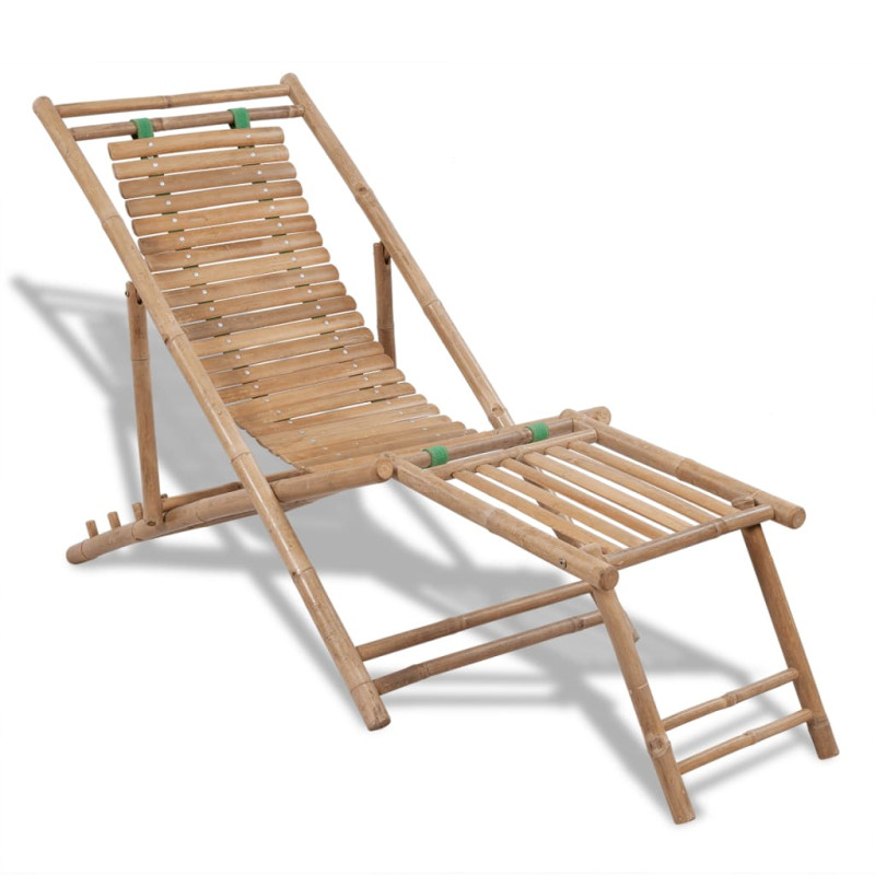 Produktbild för Solstol med fotstöd bambu