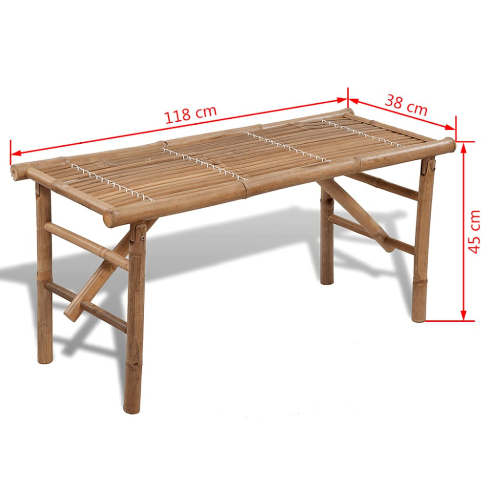 Produktbild för Hopfällbar trädgårdsbänk 118 cm bambu