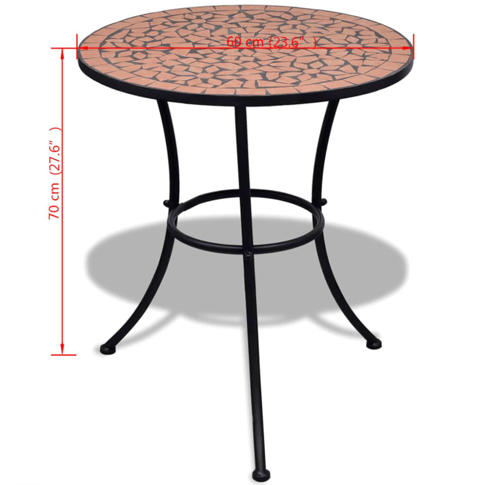 Produktbild för Cafébord terrakotta 60 cm mosaik