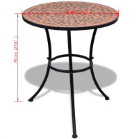 Produktbild för Cafébord terrakotta 60 cm mosaik