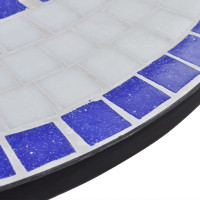 Produktbild för Caféset blå och vit 60 cm mosaik