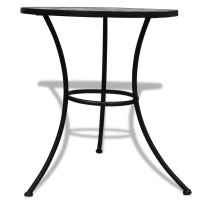 Produktbild för Caféset svart och vit 60 cm mosaik