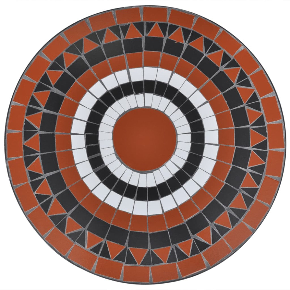Produktbild för Caféset terrakotta och vit 60 cm mosaik