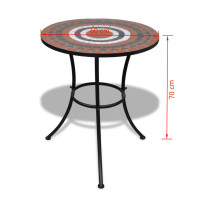 Produktbild för Caféset terrakotta och vit 60 cm mosaik