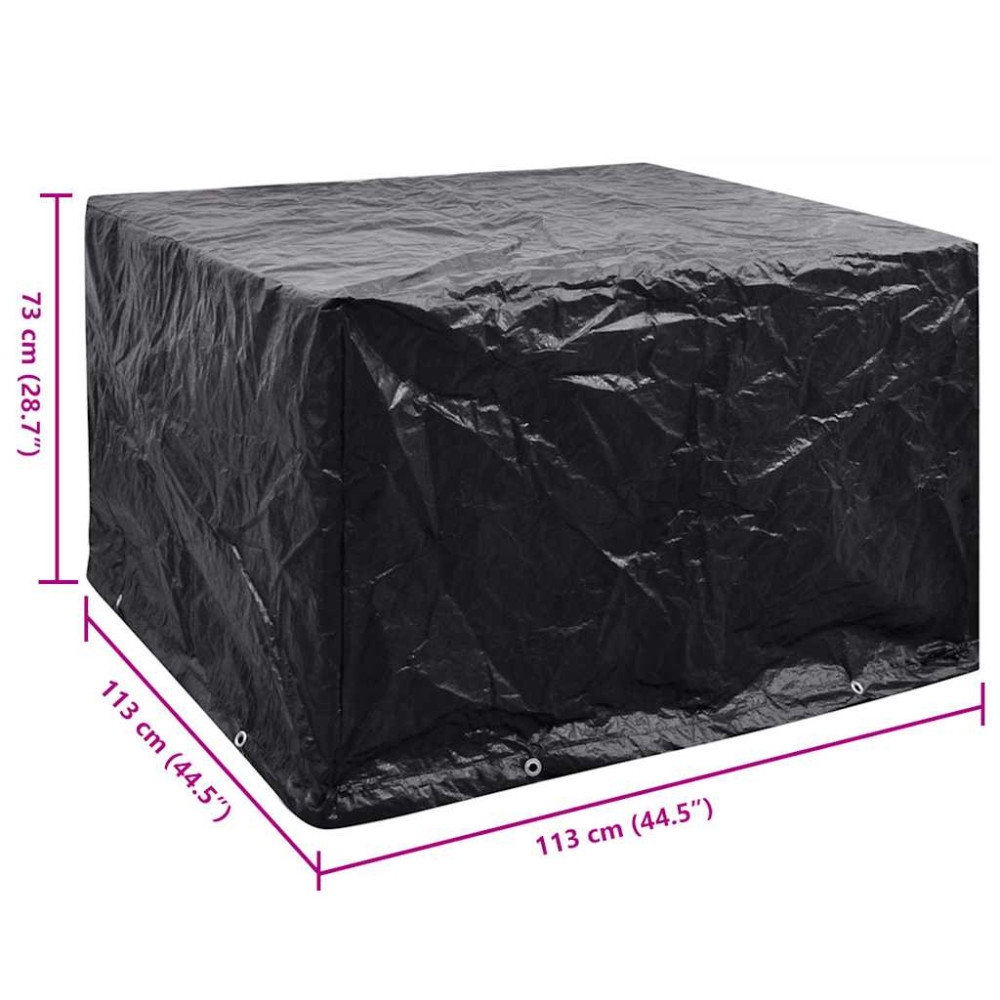 Produktbild för Överdrag för trädgårdsmöbler med 8 öljetter 113 x 113 x 73 cm