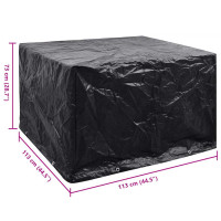 Produktbild för Överdrag för trädgårdsmöbler med 8 öljetter 113 x 113 x 73 cm