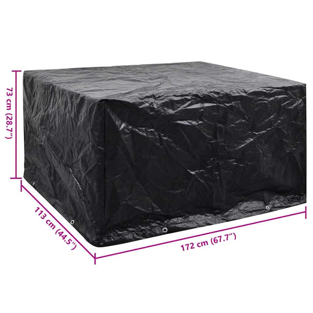Produktbild för Överdrag för trädgårdsmöbler med 8 öljetter 172 x 113 x 73 cm