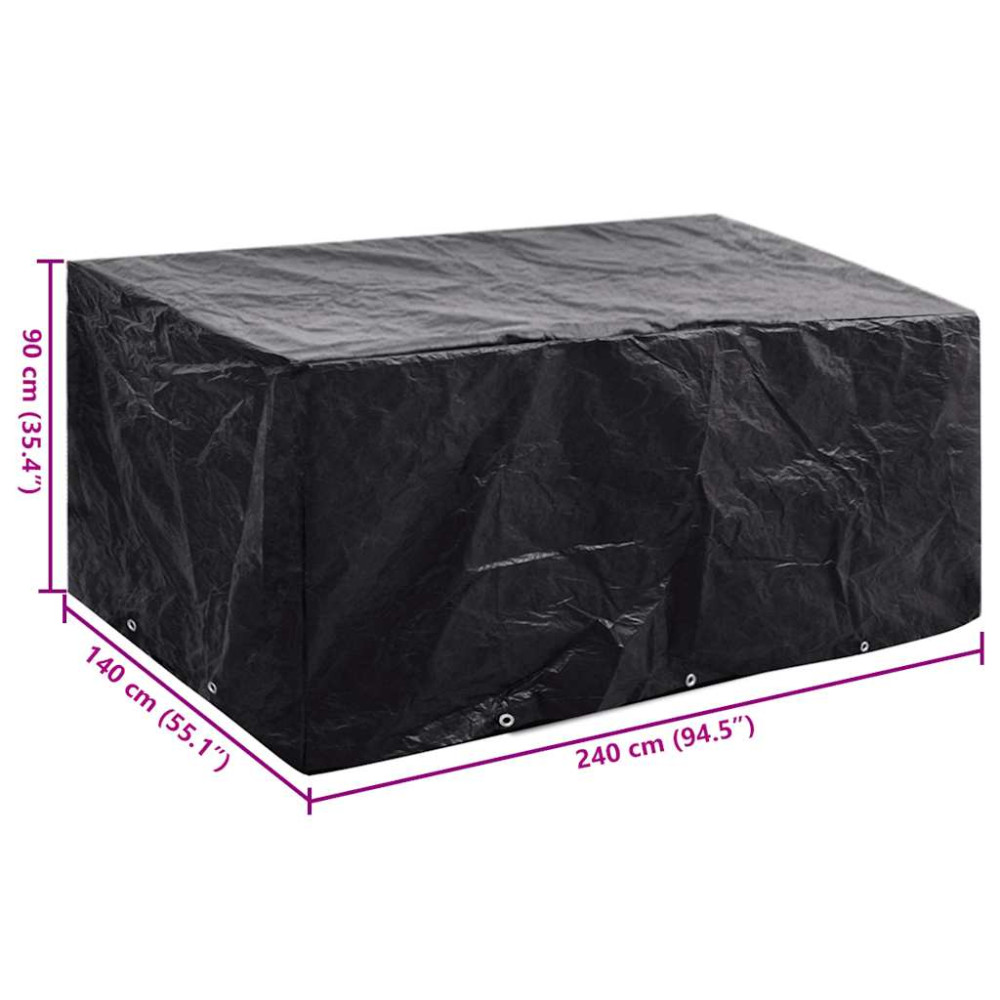 Produktbild för Överdrag till trädgårdsmöbler 8 öljetter 240 x 140 x 90 cm