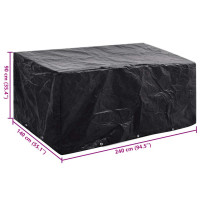 Produktbild för Överdrag till trädgårdsmöbler 8 öljetter 240 x 140 x 90 cm
