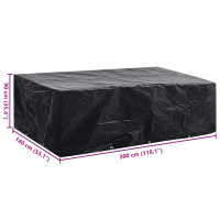 Produktbild för Överdrag till trädgårdsmöbler 8 öljetter 300 x 140 x 90 cm