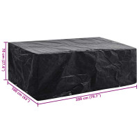 Produktbild för Överdrag för trädgårdsmöbler med 8 öljetter 200 x 160 x 70 cm