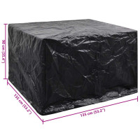 Produktbild för Överdrag till trädgårdsmöbler 8 öljetter 135 x 135 x 90 cm