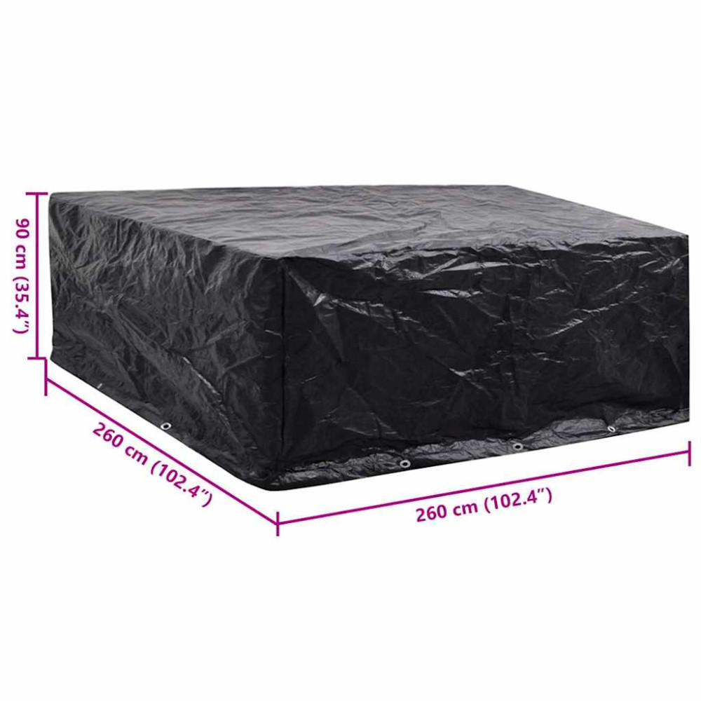 Produktbild för Överdrag till trädgårdsmöbler 10 öljetter 260x260x90 cm