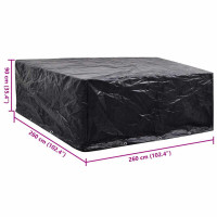 Produktbild för Överdrag till trädgårdsmöbler 10 öljetter 260x260x90 cm