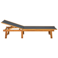 Produktbild för Solsäng med bord massivt akaciaträ och textilene