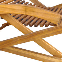 Produktbild för Däckstol med fotstöd massivt akaciaträ