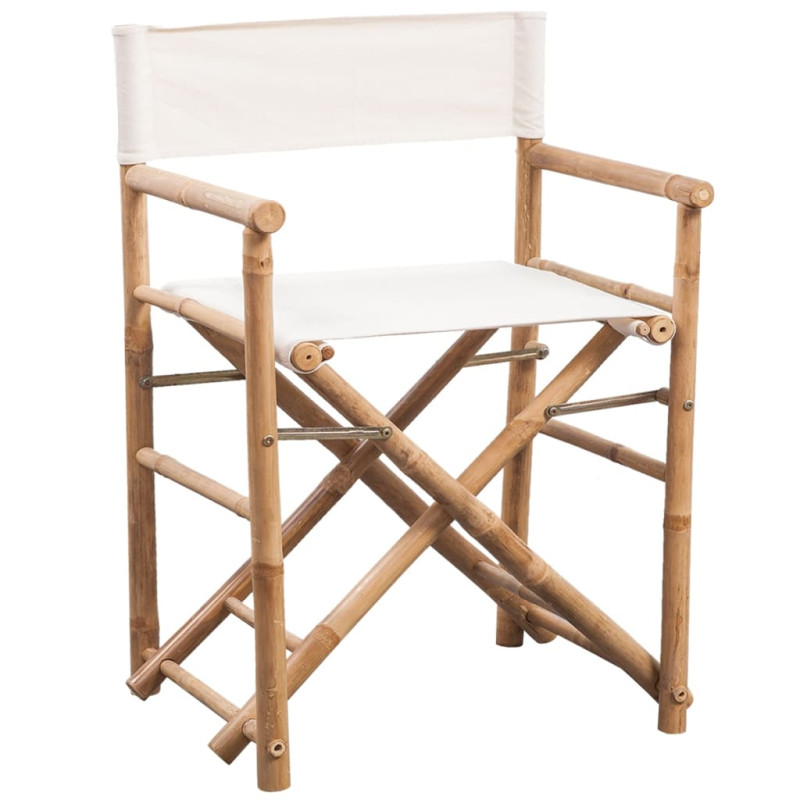 Produktbild för Hopfällbar regissörsstol 2 st bambu med kanvas