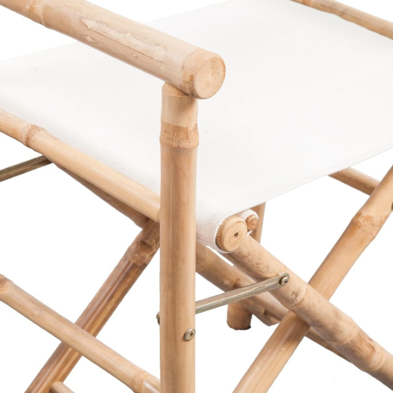 Produktbild för Hopfällbar regissörsstol 2 st bambu med kanvas