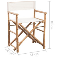 Miniatyr av produktbild för Hopfällbar regissörsstol 2 st bambu med kanvas