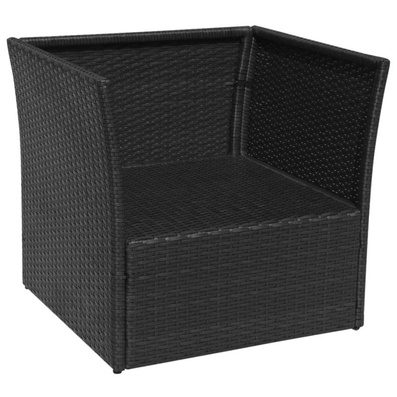 Produktbild för Trädgårdsstol med pall konstrotting svart