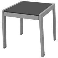 Produktbild för Solsängar med bord aluminium svart