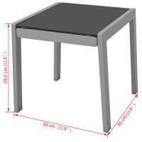Miniatyr av produktbild för Solsängar med bord aluminium svart
